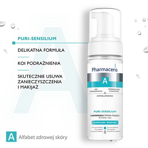 Zdjęcie produktu - 2 PHARMACERIS A Puri-Sensilium łagodząca pianka myjąca, 150 ml