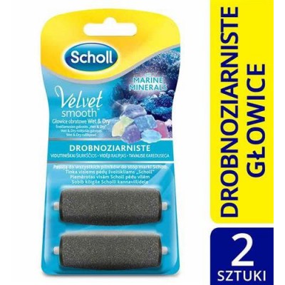 Miniaturka artykułu - #0 SCHOLL Velvet Smooth głowice obrotowe Wet&Dry drobnoziarniste (2 szt.) -1 opakowanie