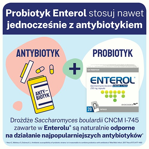 Miniaturka artykułu - #1 Enterol 250 mg, 20 kapsułek
