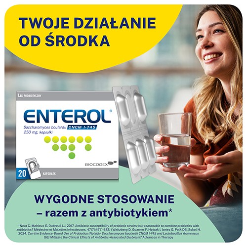 Miniaturka artykułu - #0 Enterol 250 mg, 20 kapsułek