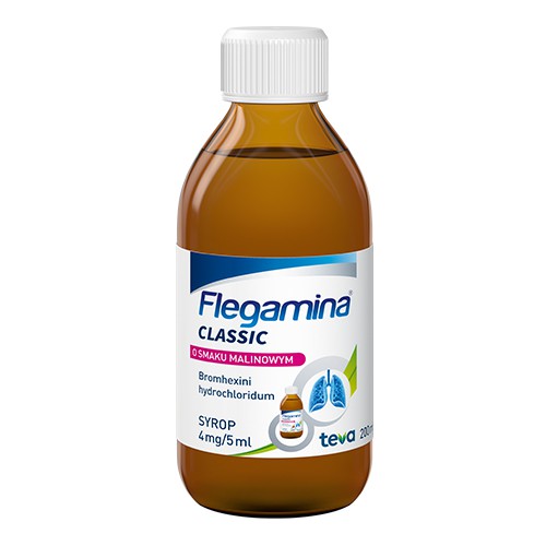 Miniaturka artykułu - #0 FLEGAMINA Syrop o smaku malinowym - 200 ml 