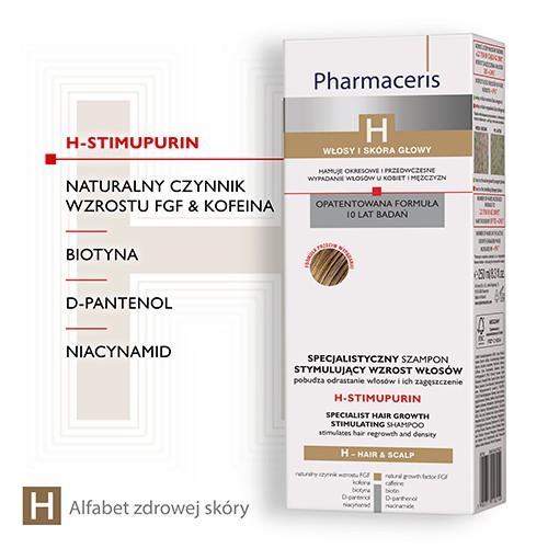 Miniaturka artykułu - #1 PHARMACERIS H STIMUPURIN Szampon stymulujący wzrost włos&oacute;w, 250 ml