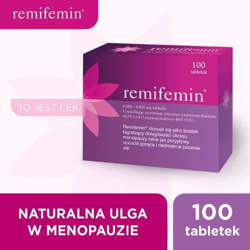 Miniaturka artykułu - #0 REMIFEMIN Lek na menopauzę, 100 tabletek
