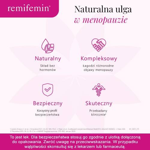 Zdjęcie produktu - 4 REMIFEMIN Lek na menopauzę, 100 tabletek