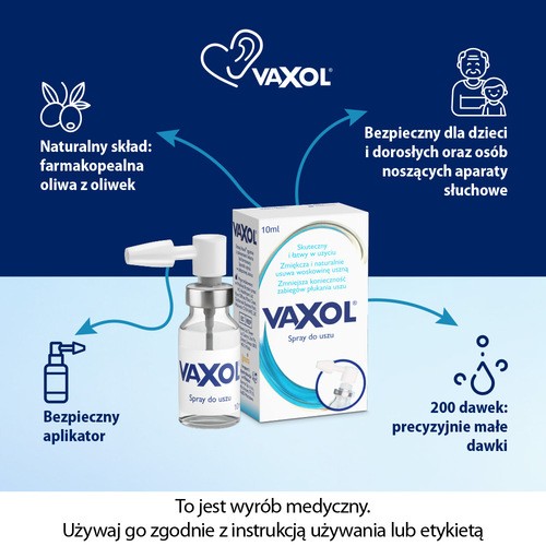 Zdjęcie produktu - 2 VAXOL do usuwania woskowiny usznej spray - 10 ml 
