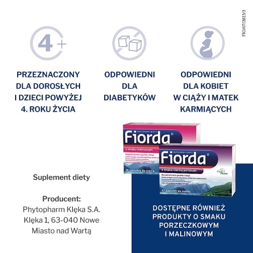 Zdjęcie produktu - 4 FIORDA o smaku cytryny, 30 past. do ssania