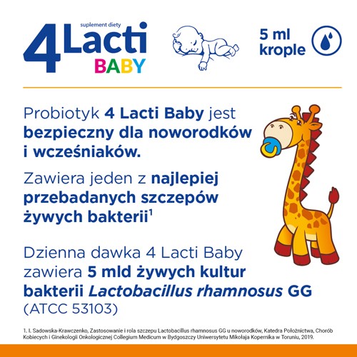 Miniaturka artykułu - #1 4 LACTI BABY Krople, 5 ml
