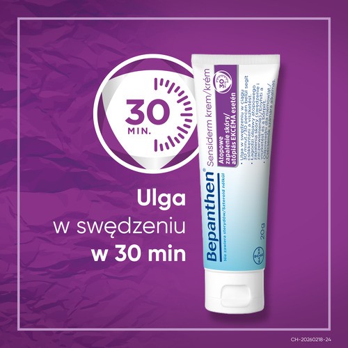 Miniaturka artykułu - #1 Bepanthen Sensiderm Krem na zmiany sk&oacute;rne w atopowym zapaleniu sk&oacute;ry, 20 g