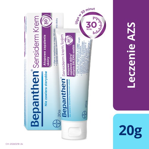 Zdjęcie produktu - 6 Bepanthen Sensiderm Krem na zmiany sk&oacute;rne w atopowym zapaleniu sk&oacute;ry, 20 g