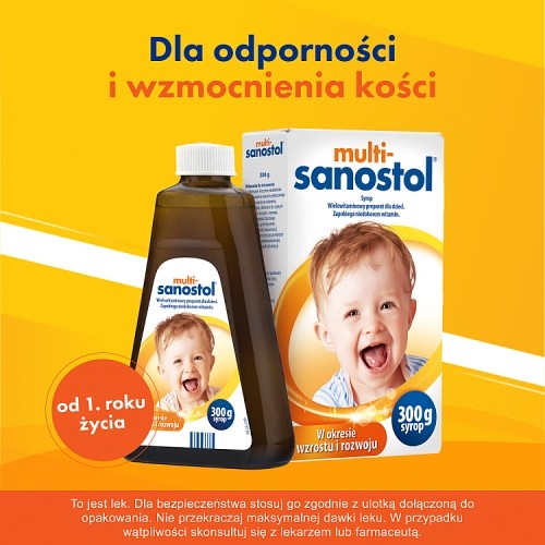 Miniaturka artykułu - #1 Multi-Sanostol Syrop wielowitaminowy dla dzieci, 300 g