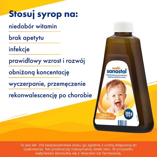 Zdjęcie produktu - 2 Multi-Sanostol Syrop wielowitaminowy dla dzieci, 300 g