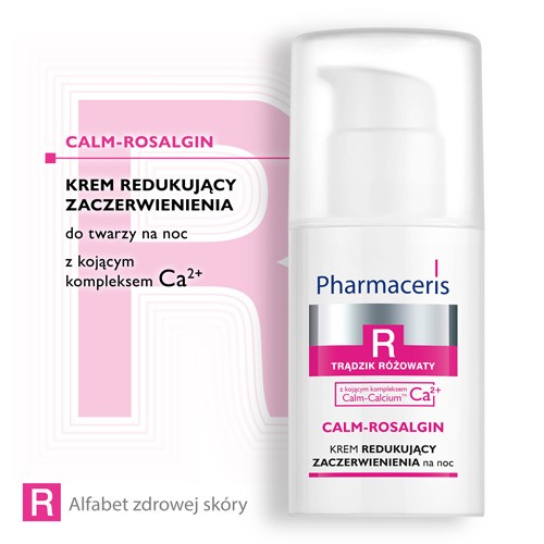 Miniaturka artykułu - #1 PHARMACERIS R CALM-ROSALGIN Krem na noc redukujący zaczerwienienia, 30ml