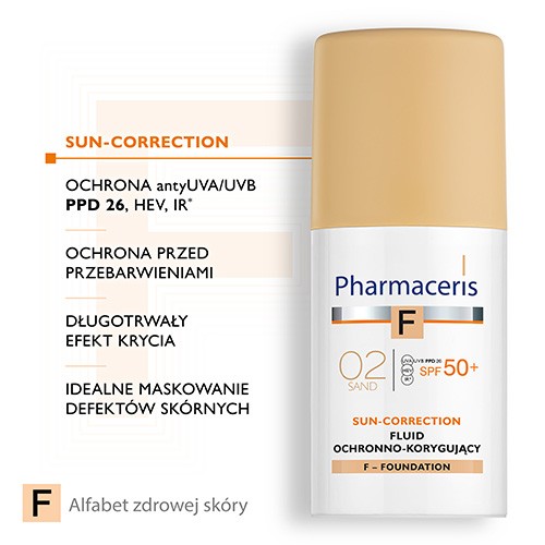 Zdjęcie produktu - 2 PHARMACERIS F Fluid ochronno-korygujący SPF 50+ (Kolor SAND 02), 30 ml