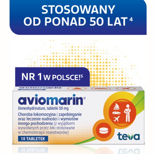Zdjęcie produktu - 3 AVIOMARIN 50 mg - 10 tabletek