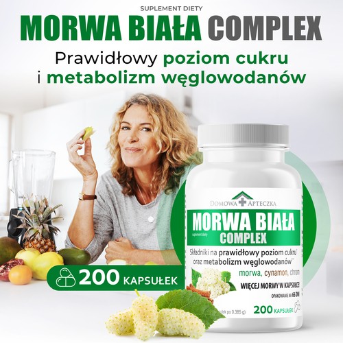 Miniaturka artykułu - #0 Domowa Apteczka Morwa Biała Complex, 200 kaps.