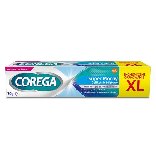 Zdjęcie produktu - 4 COREGA EXTRA STRONG Krem mocujący bez cynku (delikatnie miętowy) - 70 g