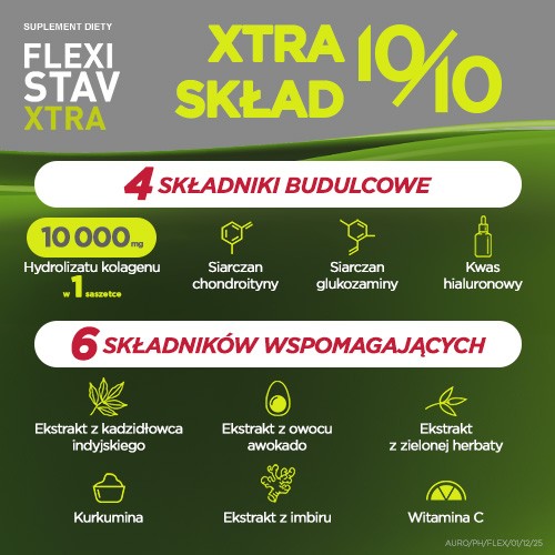 Zdjęcie produktu - 2 FlexiStav Xtra smak porzeczkowo-żurawinowy, 30 sasz. - preparat na regenerację staw&oacute;w