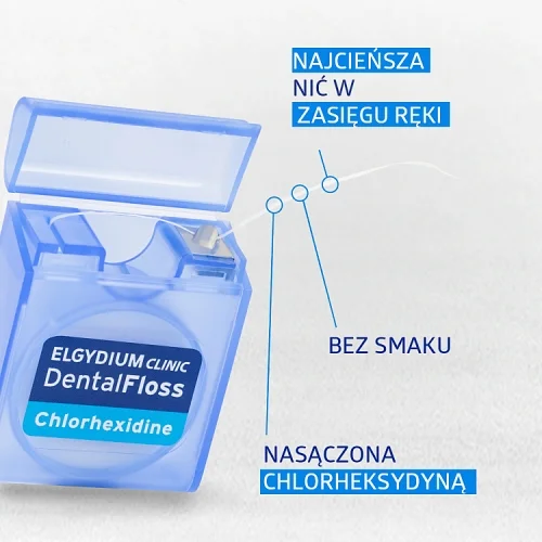 #1 – ELGYDIUM CLINIC DentalFloss - nić dentystyczna z chlorheksydyną, 50m