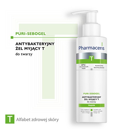 Miniaturka artykułu - #0 PHARMACERIS T Puri-Sebogel żel myjący do twarzy, 190 ml
