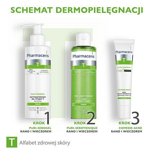 Zdjęcie produktu - 3 PHARMACERIS T Puri-Sebogel żel myjący do twarzy, 190 ml