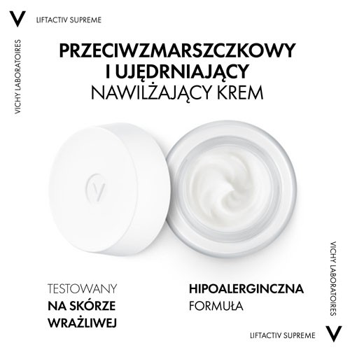 Miniaturka artykułu - #0 Vichy Liftactiv Przeciwzmarszczkowy krem ujędrniający z kwasem hialuronowym do cery normalnej i mieszanej, 50 ml