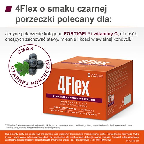 Zdjęcie produktu - 5 4Flex Kolagen o smaku czarnej porzeczki, 30 sasz.