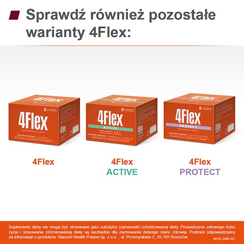 Zdjęcie produktu - 6 4Flex Kolagen o smaku czarnej porzeczki, 30 sasz.