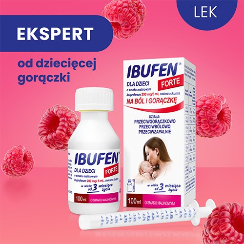 Miniaturka artykułu - #0 IBUFEN dla dzieci FORTE o smaku malinowym, 100ml