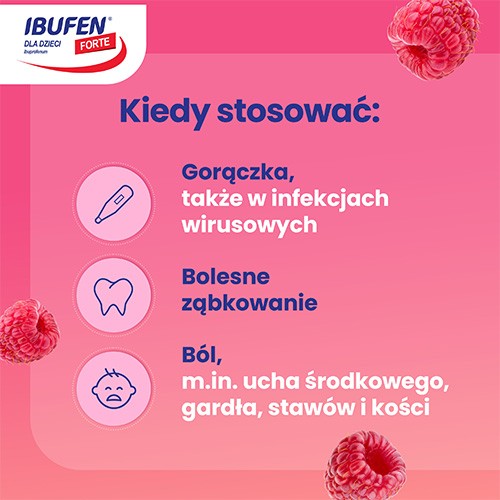 Zdjęcie produktu - 2 IBUFEN dla dzieci FORTE o smaku malinowym, 100ml