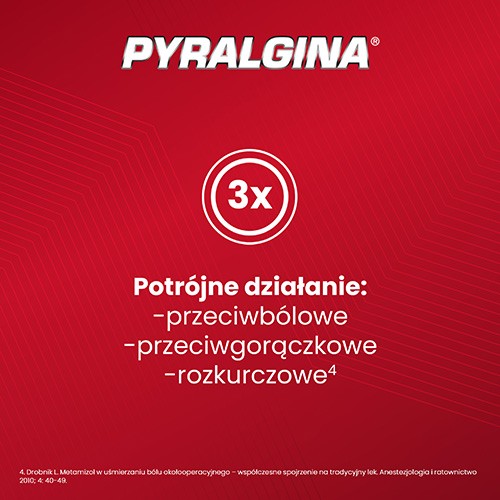 Zdjęcie produktu - 3 Pyralgina 500mg - 12 tabletek - lek przeciwb&oacute;lowy i przeciwgorączkowy