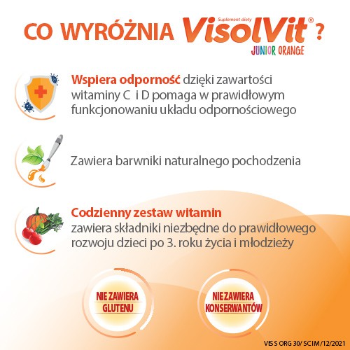 Miniaturka artykułu - #1 VISOLVIT ORANGE Junior - 30 saszetek