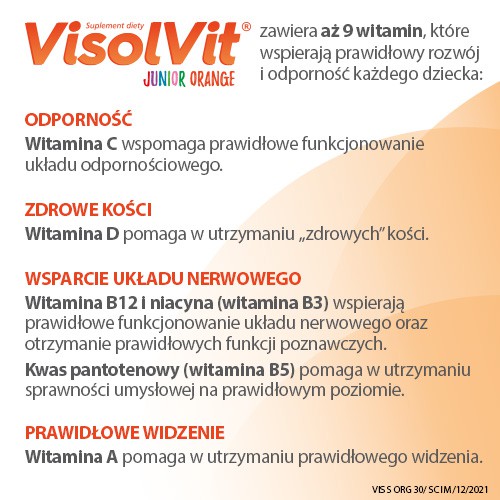 Zdjęcie produktu - 3 VISOLVIT ORANGE Junior - 30 saszetek