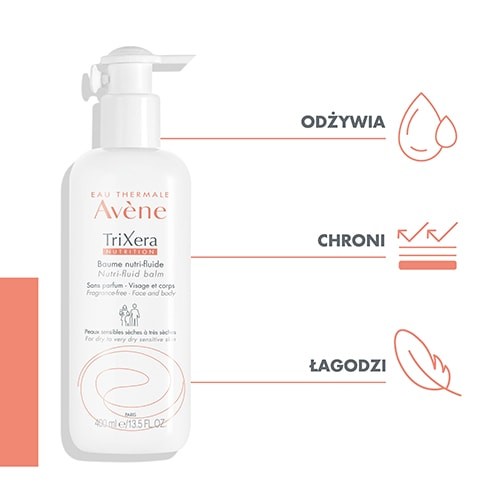Miniaturka artykułu - #0 AVENE TRIXERA NUTRITION Nutri-Fluid Balsam do ciała, 400 ml