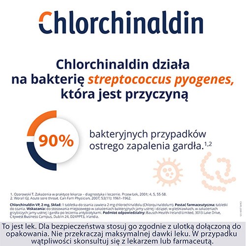 Zdjęcie produktu - 2 Chlorchinaldin VP, 20 tabletek do ssania