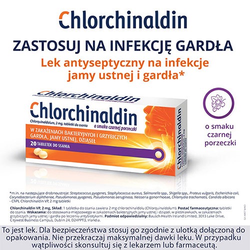 Zdjęcie produktu - 3 Chlorchinaldin VP, 20 tabletek do ssania