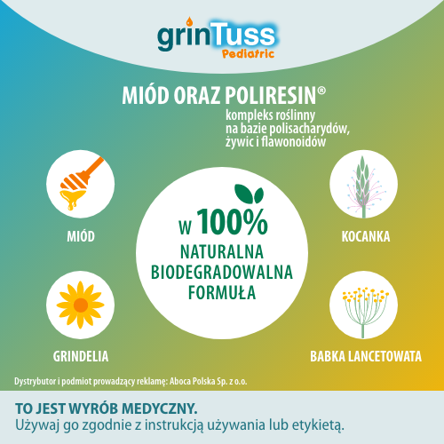 Zdjęcie produktu - 2 GrinTuss Pediatric Syrop - 128 g - syrop dla dzieci na kaszel suchy i mokry