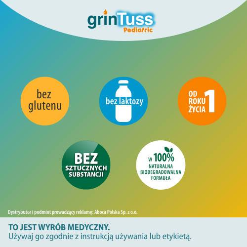 Zdjęcie produktu - 3 GrinTuss Pediatric Syrop - 128 g - syrop dla dzieci na kaszel suchy i mokry