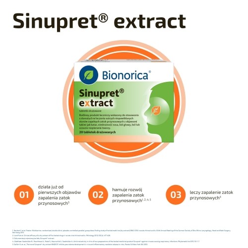 Zdjęcie produktu - 3 Sinupret extract 160 mg - 20 tabletek