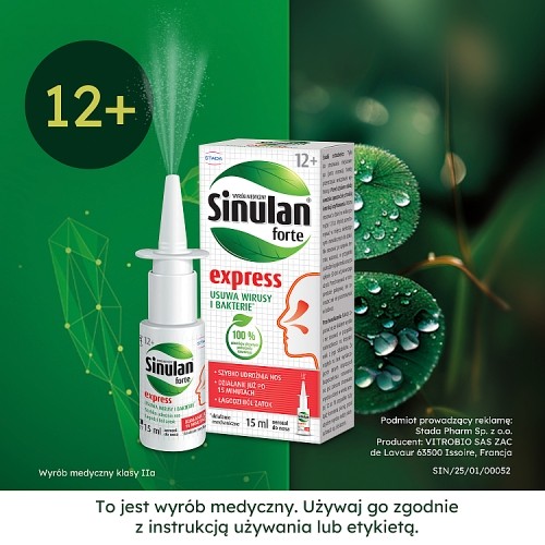 Zdjęcie produktu - 7 Sinulan Express Forte aerozol do nosa, 15 ml