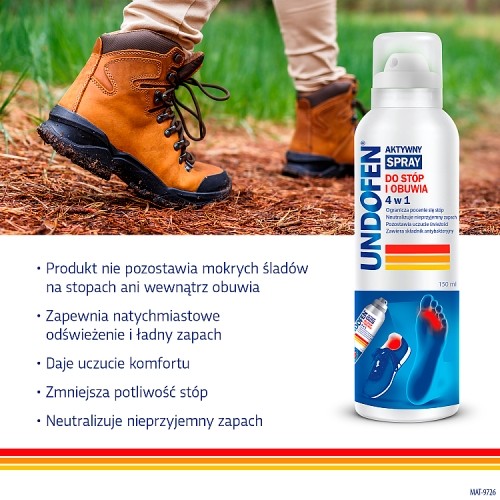 Miniaturka artykułu - #0 Undofen Aktywny Spray do st&oacute;p i obuwia 4w1, 150 ml