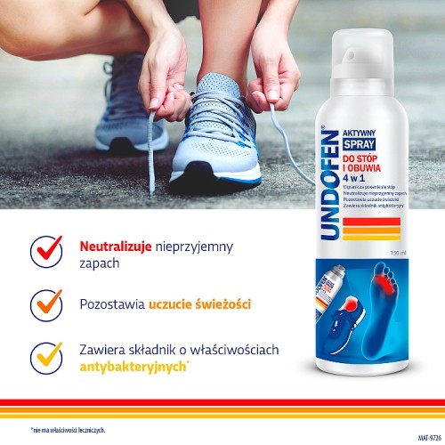 Miniaturka artykułu - #1 Undofen Aktywny Spray do st&oacute;p i obuwia 4w1, 150 ml
