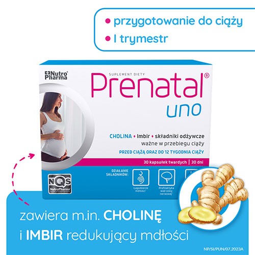 Miniaturka artykułu - #0 Prenatal UNO &ndash; planowanie i 1. trymestr ciąży, 30 kapsułek