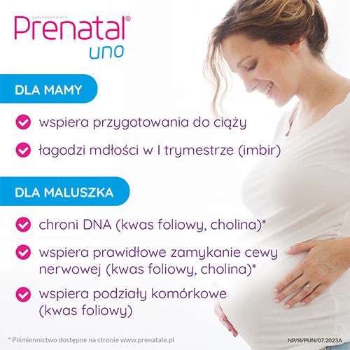 Zdjęcie produktu - 4 Prenatal UNO &ndash; planowanie i 1. trymestr ciąży, 30 kapsułek
