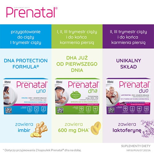Zdjęcie produktu - 6 Prenatal UNO &ndash; planowanie i 1. trymestr ciąży, 30 kapsułek