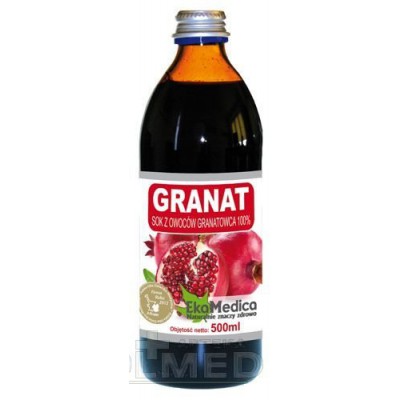 Miniaturka artykułu - #0 EkaMedica Granat Sok 100% - 500 ml 