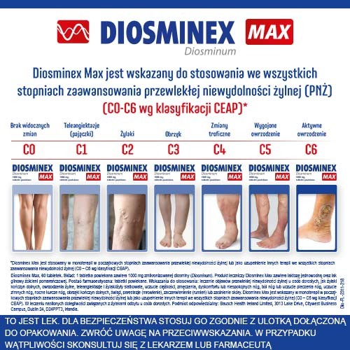 Zdjęcie produktu - 2 Diosminex Max 1000mg, 60tabl.powl.