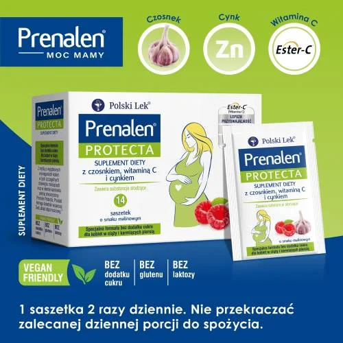 #2 – Prenalen - preparat wspomagający układ odpornościowy dla kobiet w ciąży i kobiet karmiących podczas przeziębienia, 14 saszetek