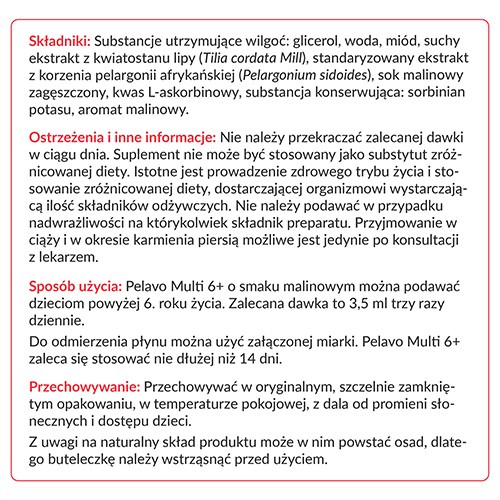 Zdjęcie produktu - 3 Pelavo Multi 6+ Drogi oddechowe (dawniej przeziębienie i grypa), 120ml