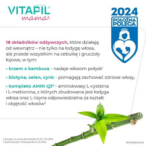 Zdjęcie produktu - 2 VITAPIL&reg; mama &ndash; przy wypadaniu włos&oacute;w po ciąży i podczas karmienia piersią, 60 kapsułek