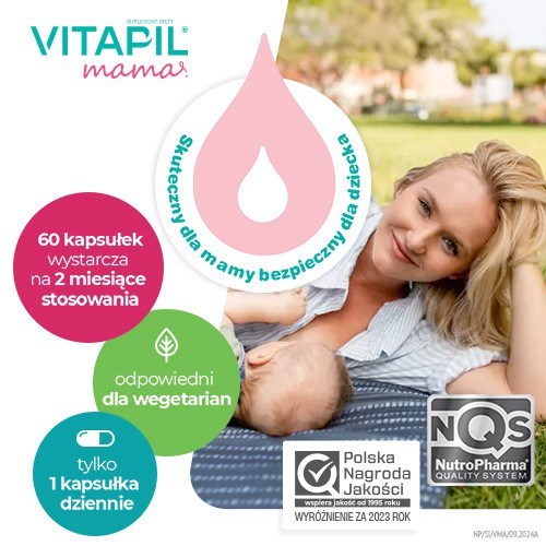 Zdjęcie produktu - 3 VITAPIL&reg; mama &ndash; przy wypadaniu włos&oacute;w po ciąży i podczas karmienia piersią, 60 kapsułek